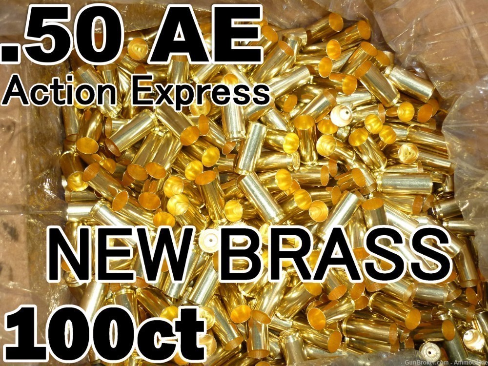 100ct - NEW BRASS CASINGS - 50 AE - STARLINE - 50 Action Express 50AE-img-0
