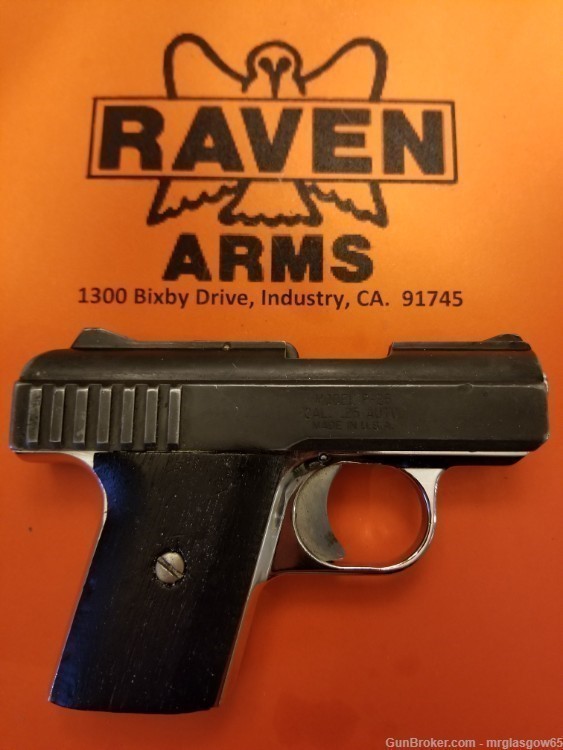 Raven / Phoenix Arms MP25, P25 Black Wood Grips (Lg Sliding Safety)-img-3