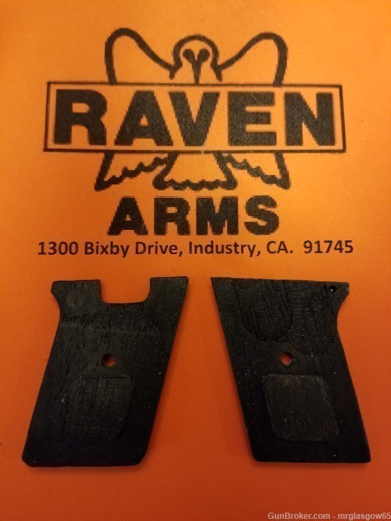 Raven / Phoenix Arms MP25, P25 Black Wood Grips (Lg Sliding Safety)-img-2