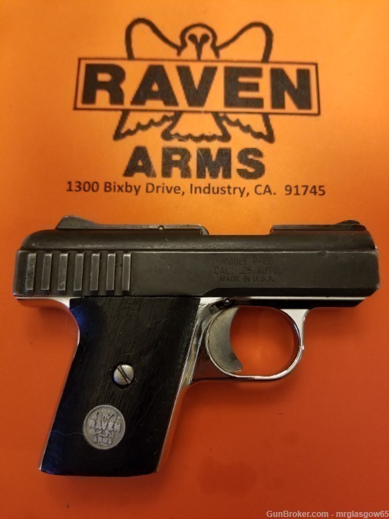 Raven / Phoenix Arms MP25, P25 Wood Grips w/medallions (Lg Sliding Safety)-img-3