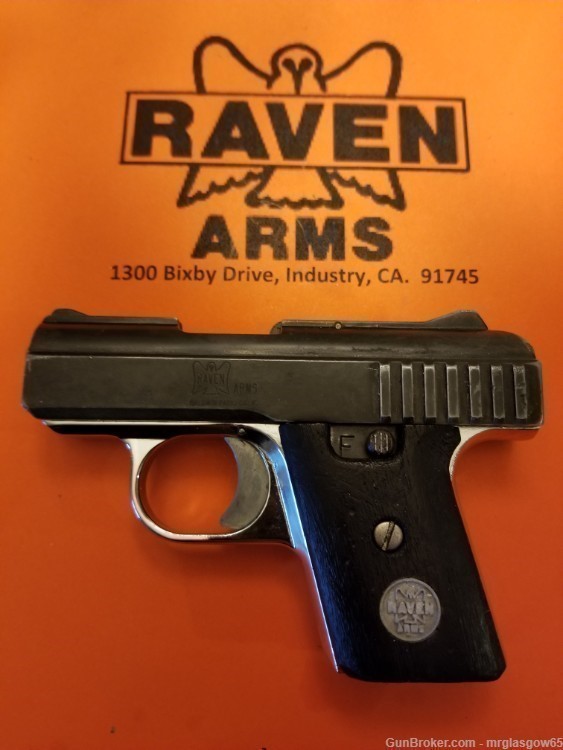 Raven / Phoenix Arms MP25, P25 Wood Grips w/medallions (Lg Sliding Safety)-img-1