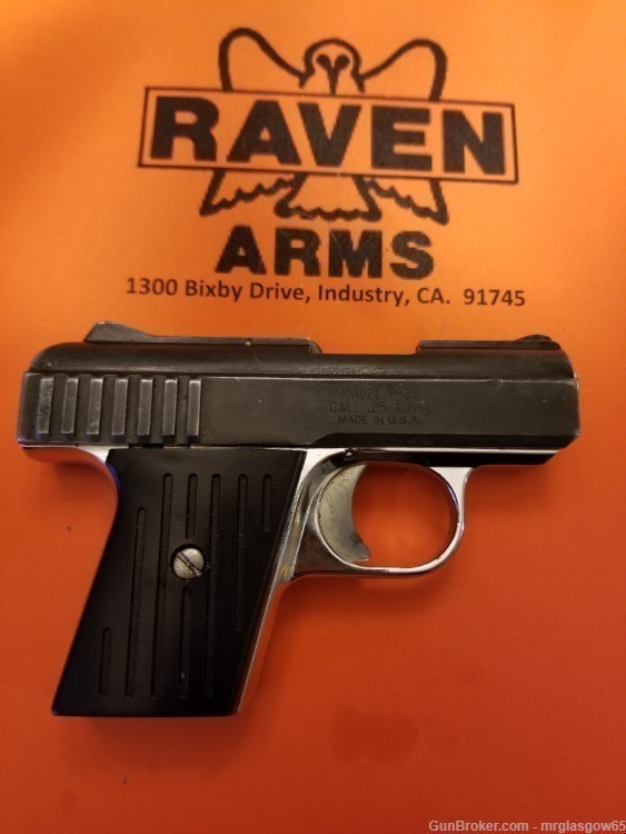 Raven / Phoenix Arms MP25, P25 New Black Grooved Grips (Lg Sliding Safety)-img-3