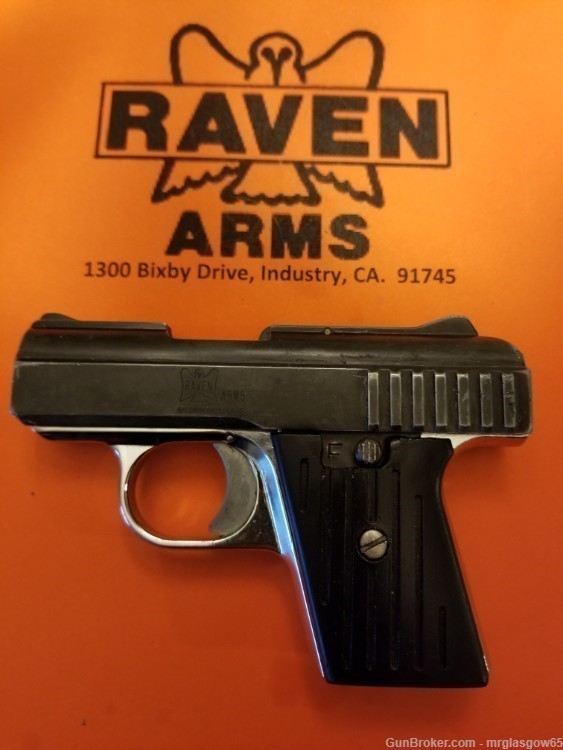 Raven / Phoenix Arms MP25, P25 New Black Grooved Grips (Lg Sliding Safety)-img-1