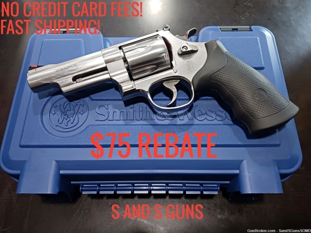 SMITH & WESSON 629 44 MAGNUM 4" Stainless Double Action Revolver $75 REBATE-img-0