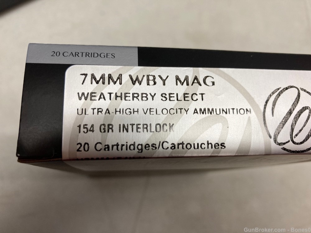 20-Rounds of Weatherby Select 7mm WBY MAG Ammunition 154Gr Interlock NIB-img-4