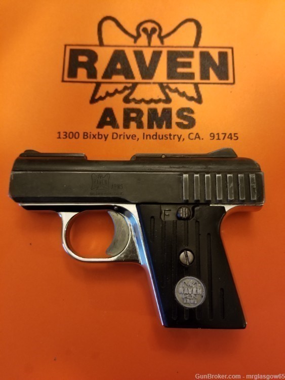 Raven / Phoenix Arms MP25, P25 Grooved Grips w/medallions (Lg Sliding Safet-img-1