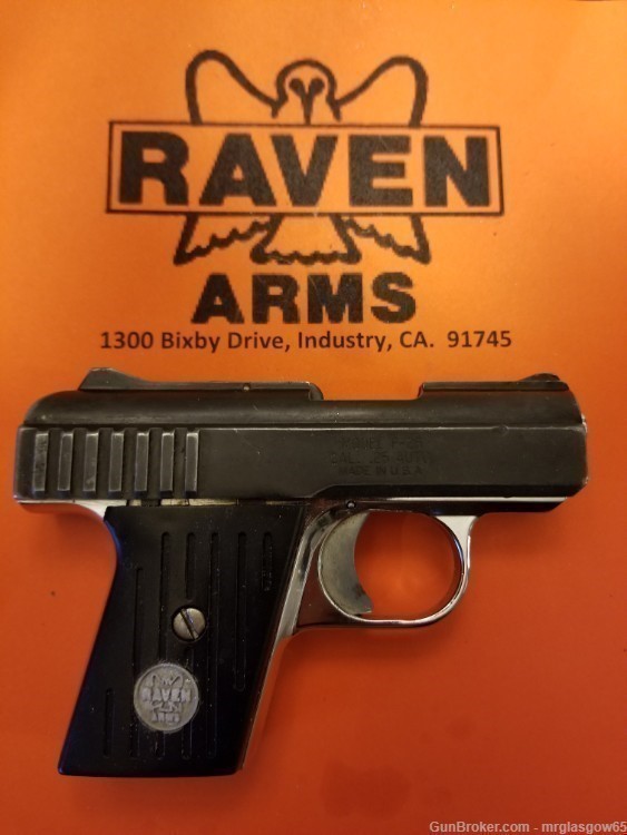 Raven / Phoenix Arms MP25, P25 Grooved Grips w/medallions (Lg Sliding Safet-img-3