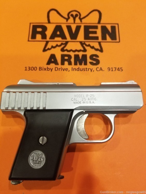 Raven / Phoenix Arms MP25, P25 Smooth Grips w/medallions (Lg Sliding Safety-img-3