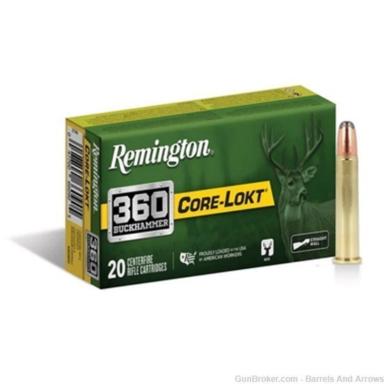 Remington R27742 Rifle Ammo R360BH4 360 BuckHammer 180GR Soft Point -img-0