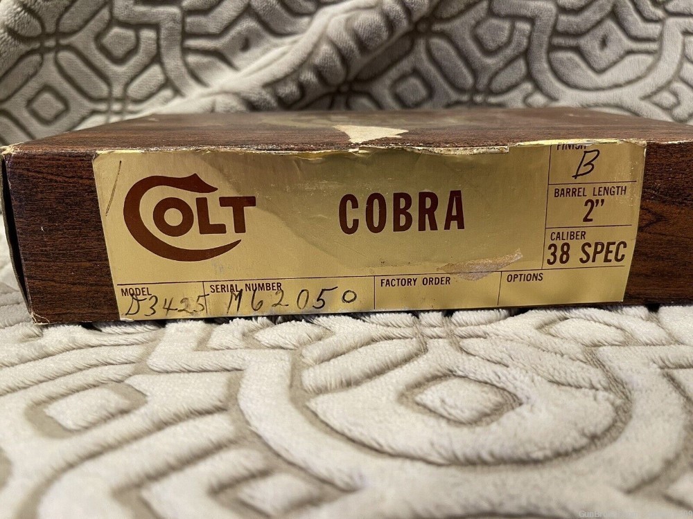 Colt COBRA 38 Special Revolver Original Box 1976 -img-3