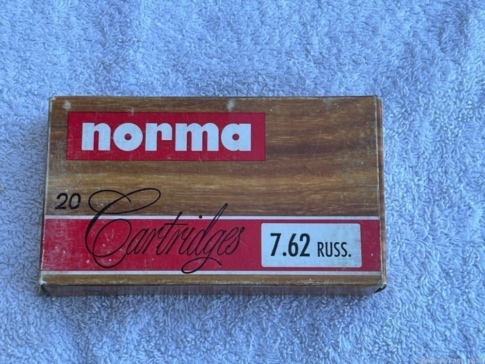 VINTAGE NORMA 7 62 RUSSIAN FULL BOX AMMO-img-2
