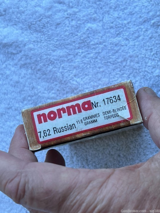VINTAGE NORMA 7 62 RUSSIAN FULL BOX AMMO-img-3