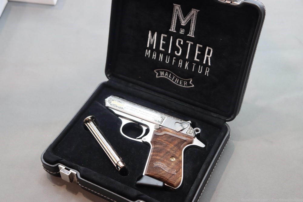 MEISTER SERIES Walther Model PPK/S Pistol Stainless Engraved GOLD 380ACP SA-img-1