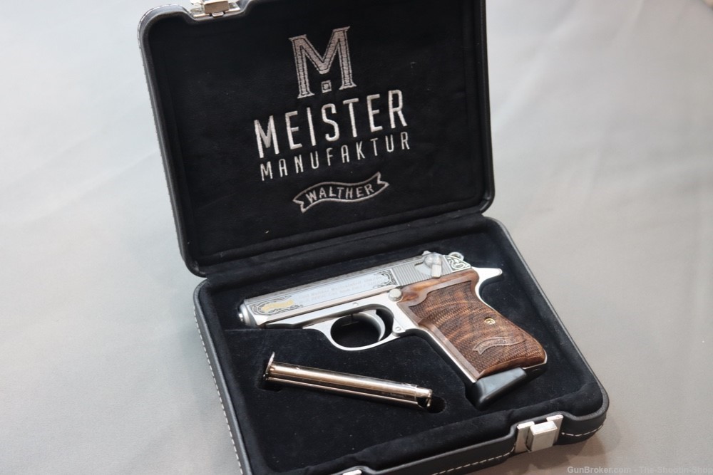 MEISTER SERIES Walther Model PPK/S Pistol Stainless Engraved GOLD 380ACP SA-img-0
