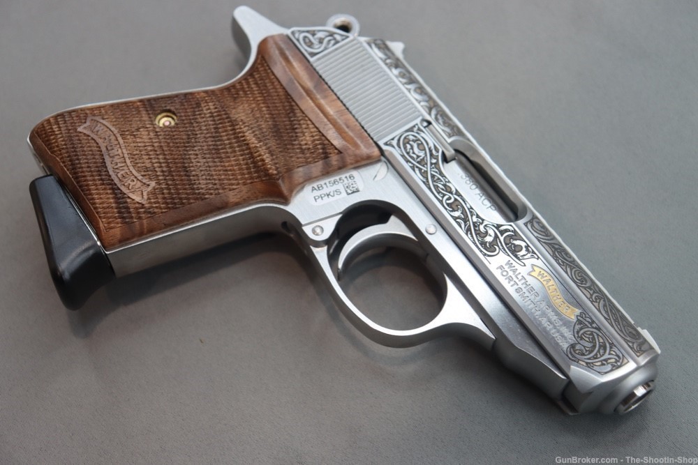 MEISTER SERIES Walther Model PPK/S Pistol Stainless Engraved GOLD 380ACP SA-img-29