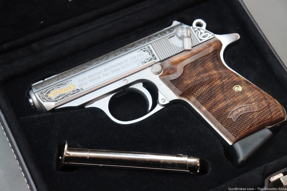 MEISTER SERIES Walther Model PPK/S Pistol Stainless Engraved GOLD 380ACP SA-img-4