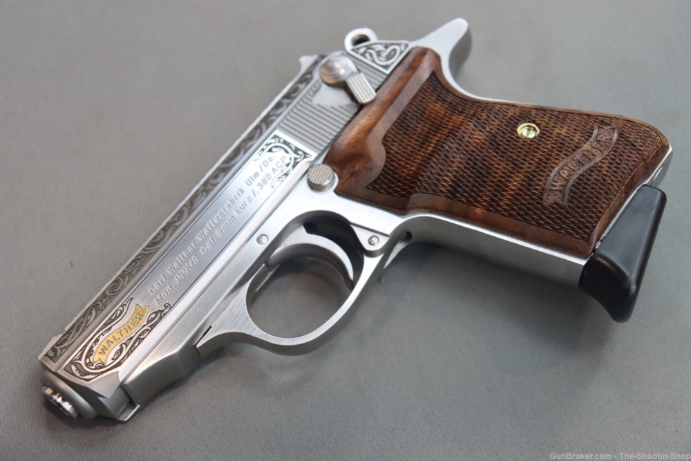 MEISTER SERIES Walther Model PPK/S Pistol Stainless Engraved GOLD 380ACP SA-img-28