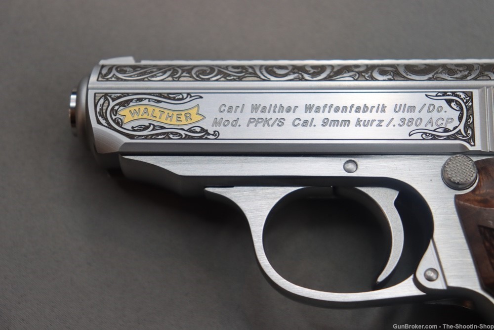 MEISTER SERIES Walther Model PPK/S Pistol Stainless Engraved GOLD 380ACP SA-img-7
