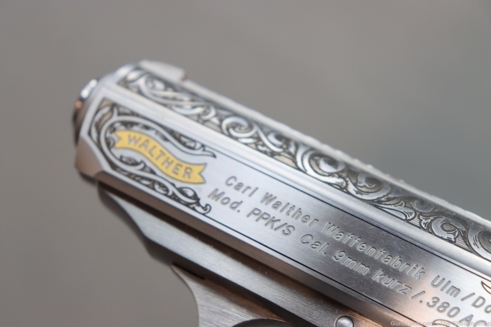 MEISTER SERIES Walther Model PPK/S Pistol Stainless Engraved GOLD 380ACP SA-img-25