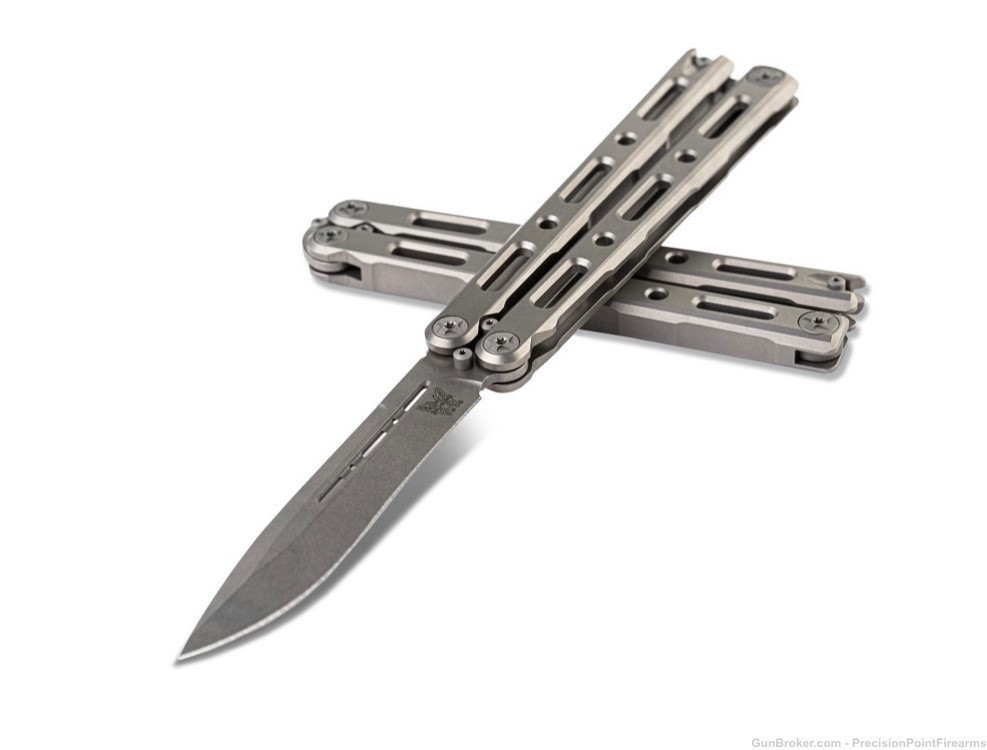 Benchmade 85 Ti Bali-Song 4.4" Butterfly Knife Titanium-img-0