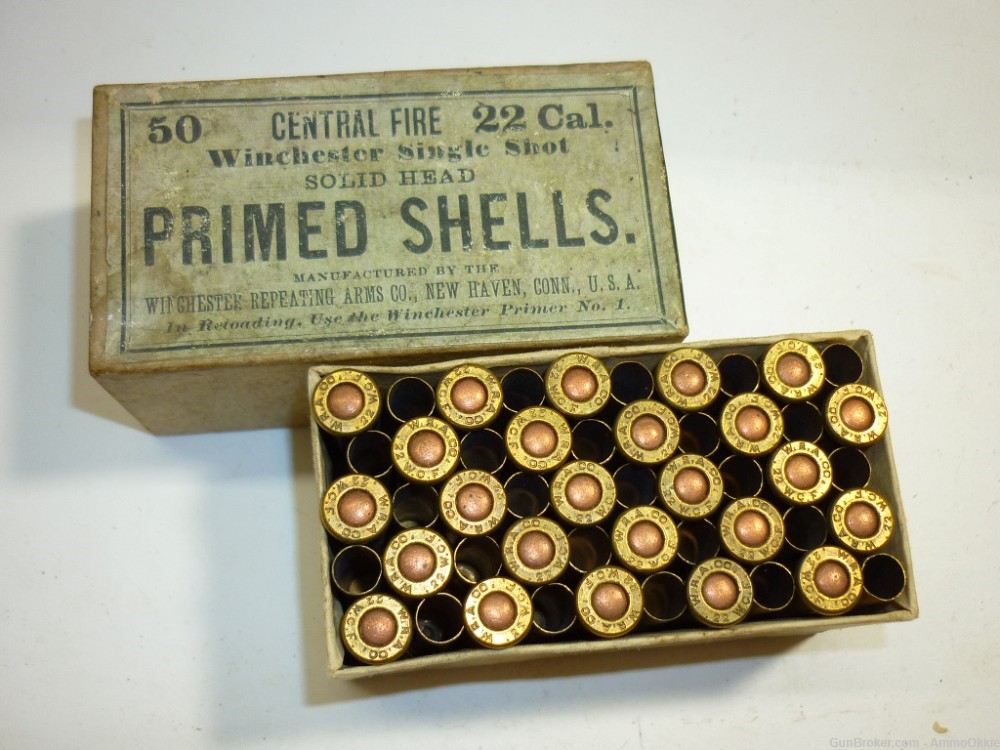 50ct - 22 WCF .- 22 SINGLE SHOT - Winchester 1800s - ORIGINAL SS ...