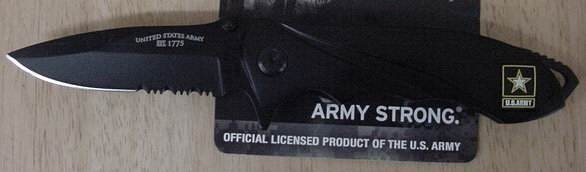 US Army Black Drop Point Serrated Knife Army 4BS-img-0