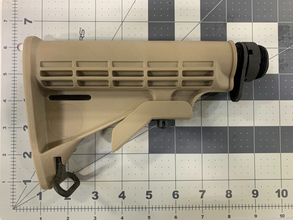 DoubleStar AR15 M4 Stock with Extension, Endplate, & Castle Nut Coyote-img-0