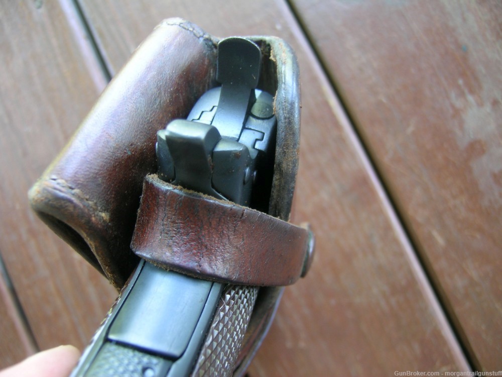 Vintage HH Heiser Lined Leather Holster For Colt 1911 Govt 5" Model-img-4