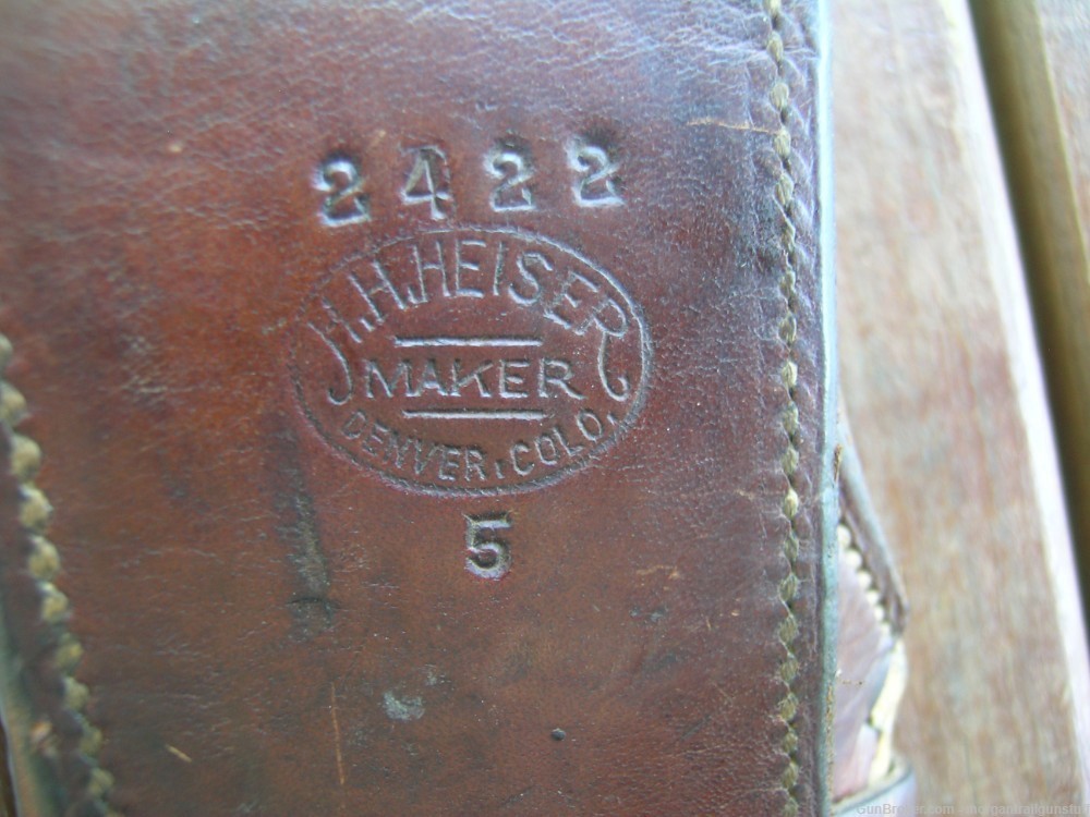 Vintage HH Heiser Lined Leather Holster For Colt 1911 Govt 5" Model-img-7