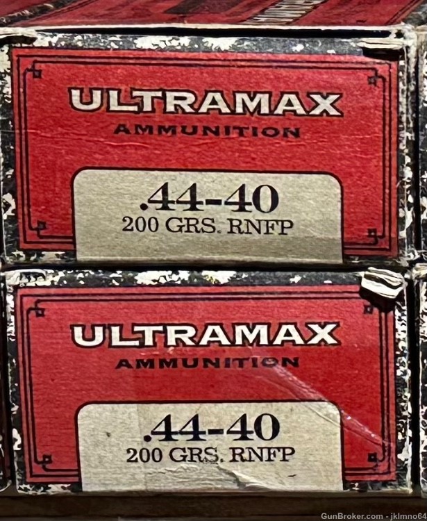 100 rounds of UltraMax 44-40 Winchester 44 WCF 200gr RNFP ammo-img-0