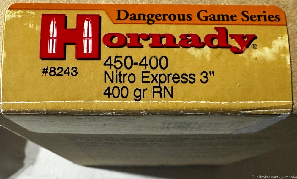 20 rounds of Hornady 450-400 Nitro Express 3” 400gr RN ammo-img-0