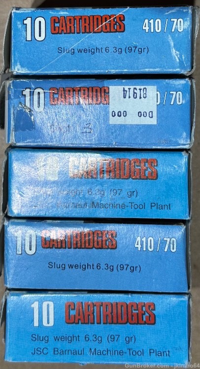 50 rounds of Barnaul 3" steel cased 410 / 70 slug shotgun shell-img-1
