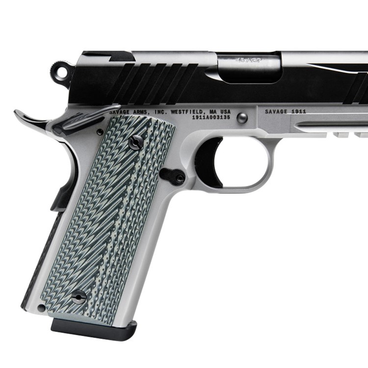SAVAGE 1911 Government Style .45 Auto 5in 8rd Two-Tone Pistol w/Rail 67207-img-6