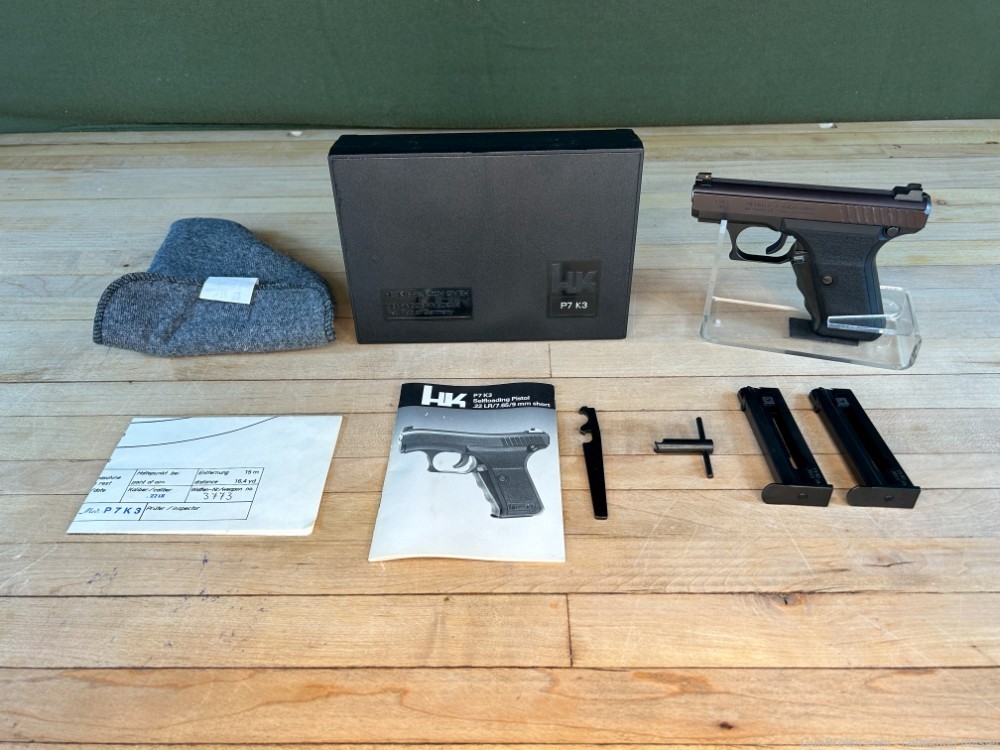 H&K P7K3 Squeeze Cocker Heckler & Koch .22 LR Pistol 1994 Rare Like New HK -img-0