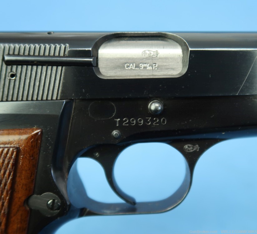 Browning Hi Power 9mm Blued T Series Belgium Made Cased 1969-img-3