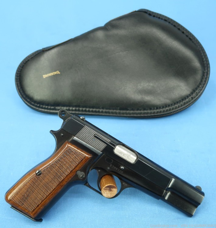 Browning Hi Power 9mm Blued T Series Belgium Made Cased 1969-img-0