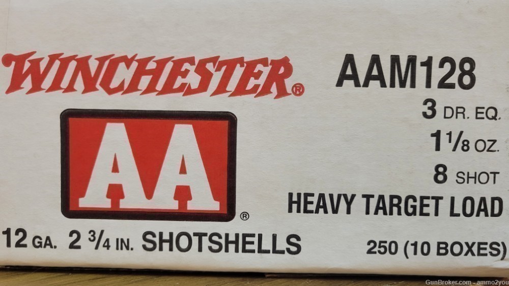 250 12ga AA 3de 8 Shot AAM128 Heavy Target Load 1-1/8oz 250rds Winchester-img-0