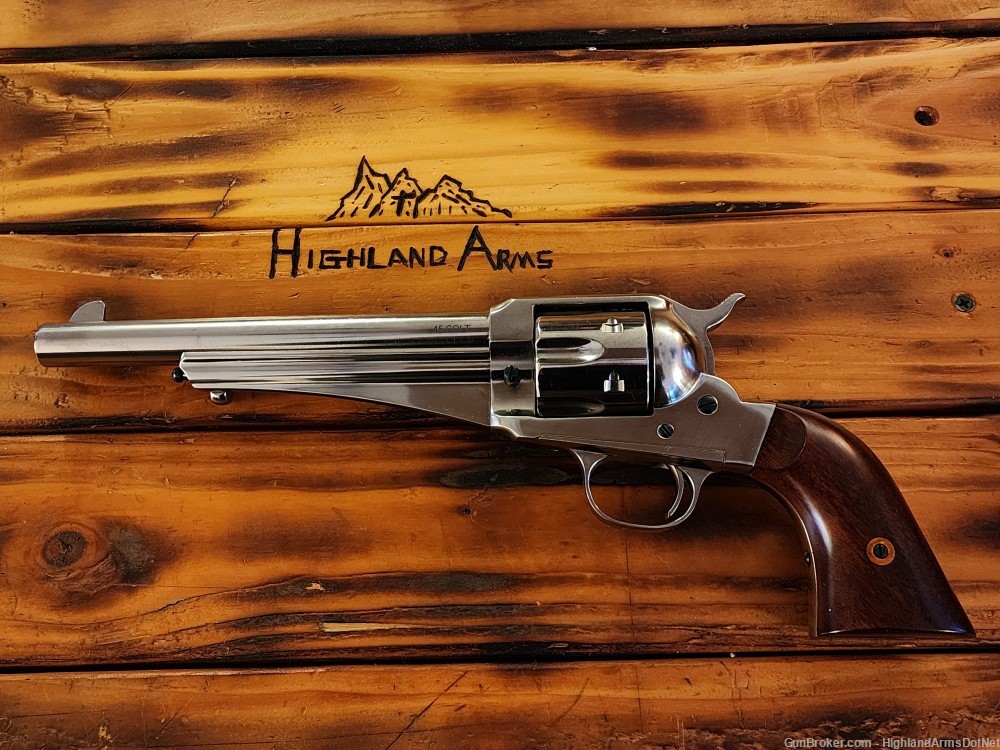Cimarron 1875 Outlaw .45 Long Colt 7.5" Nickel - Single Action Revolver-img-1