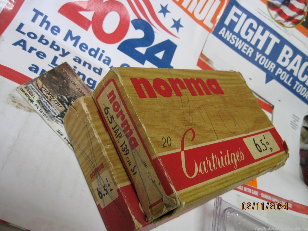 22 rounds Scarce 6.5 JAP Norma 156 gr, 139gr SP Hunting Ammo in 2 NOS Boxes-img-5