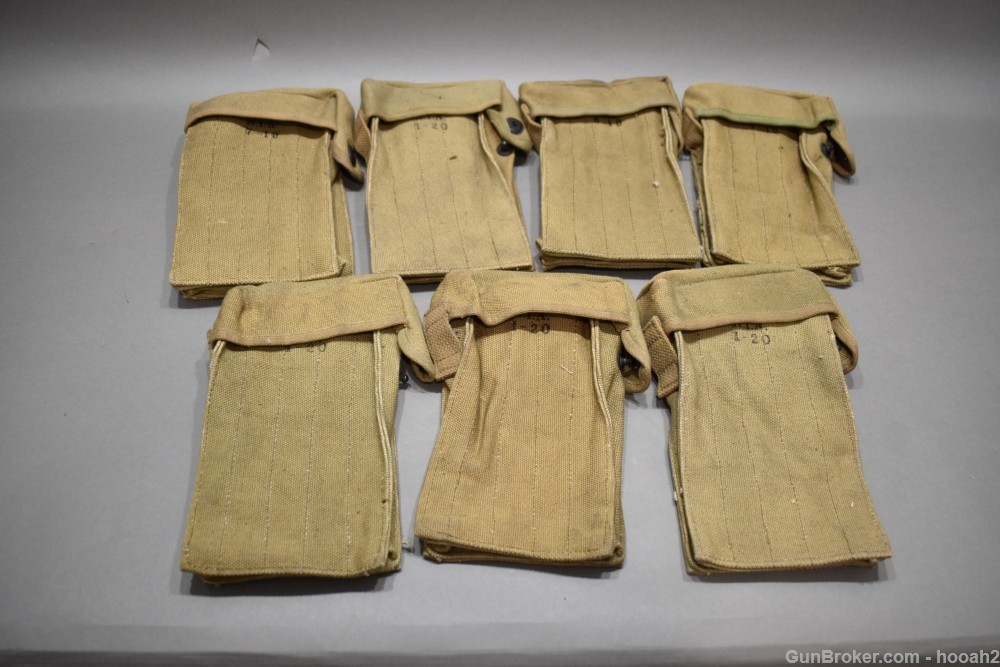 7 US Springfield Mark MK I Pedersen Device Mag Pouches RIA 1919 1920 Dated-img-0