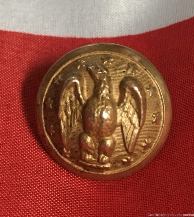  Confederate Army Officer Button, Civil War, Gilt.-img-0