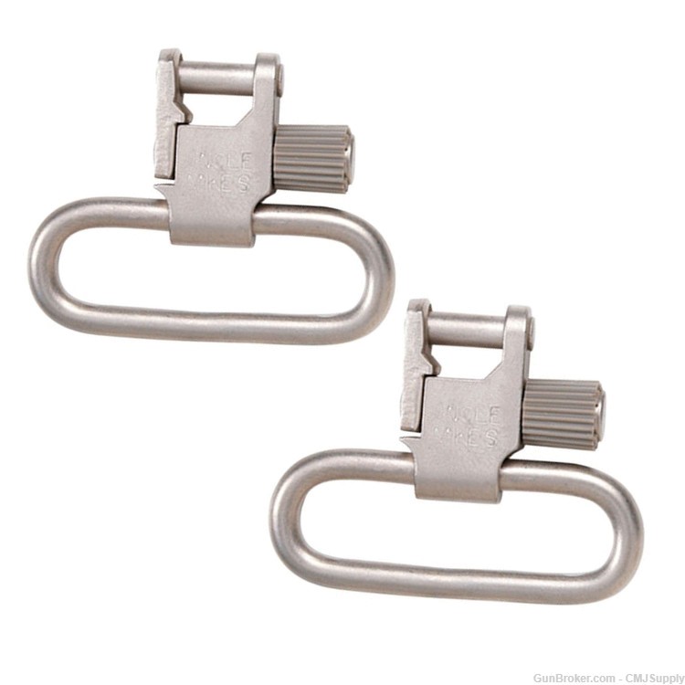 Uncle Mike's 1.25" Quick Detach Super Sling Swivel Pair Stainless-img-0