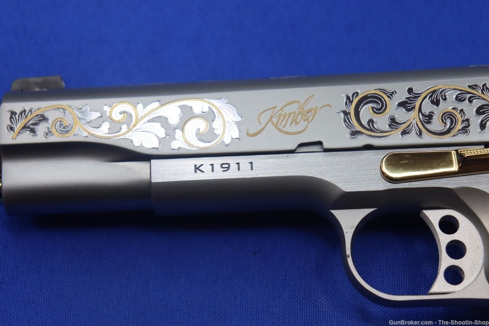 Kimber 1911 SILVER DELUXE Pistol GOLD ENGRAVED 45ACP 1 of 200 K1911 Model-img-12