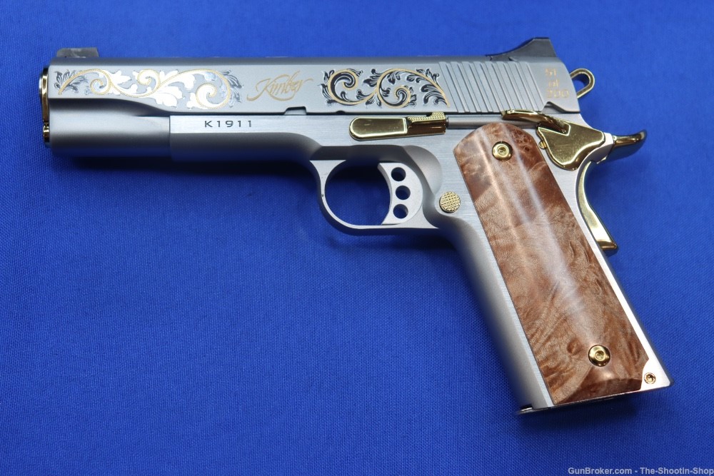 Kimber 1911 SILVER DELUXE Pistol GOLD ENGRAVED 45ACP 1 of 200 K1911 Model-img-10