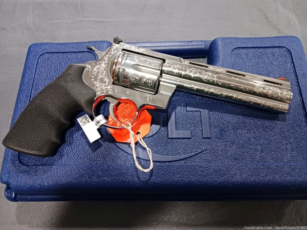 ENGRAVED COLT ANACONDA 44 MAGNUM 6" STAINLESS DOUBLE ACTION REVOLVER NEW-img-4