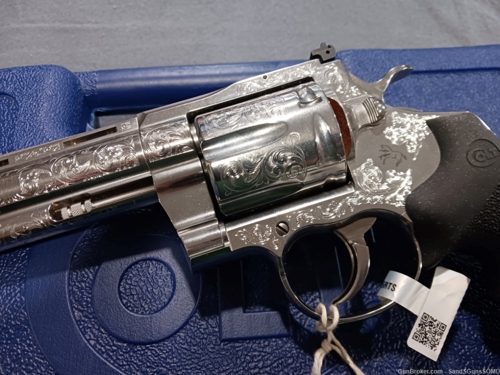 ENGRAVED COLT ANACONDA 44 MAGNUM 6" STAINLESS DOUBLE ACTION REVOLVER NEW-img-3