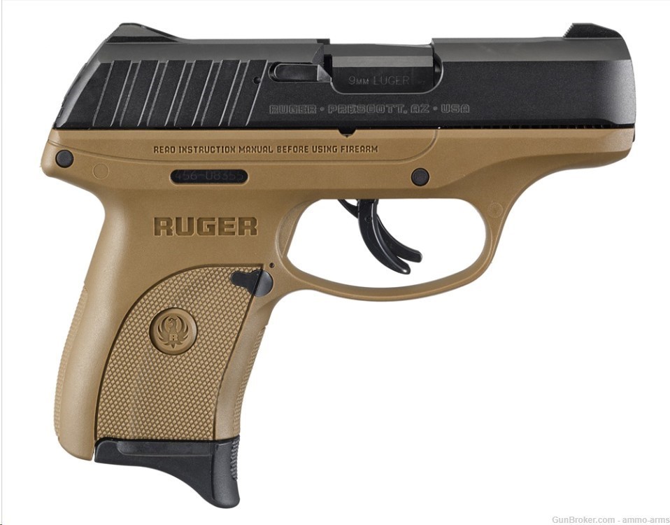 Ruger EC9s FDE / Black 9mm Luger 3.12" 7 Rounds 3297-img-1