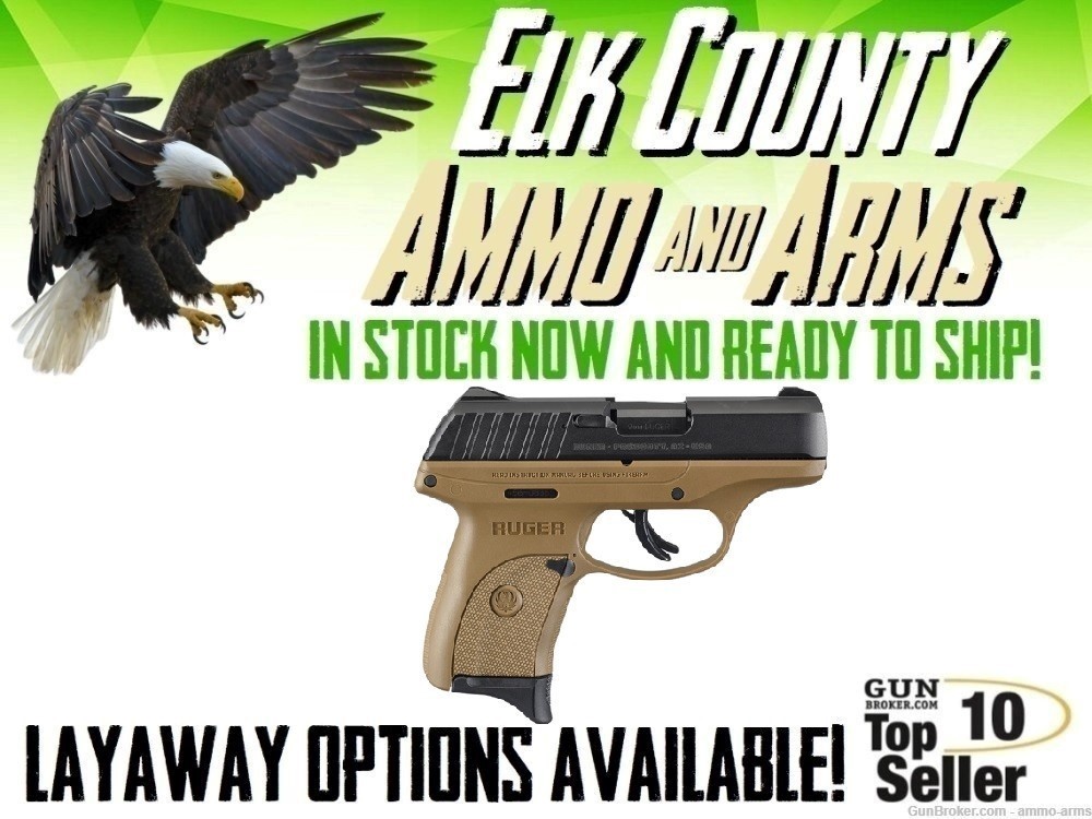 Ruger EC9s FDE / Black 9mm Luger 3.12" 7 Rounds 3297-img-0