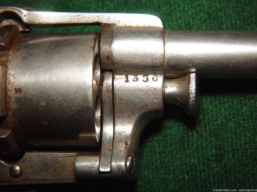 Rare Civil War Era Belgian, ROCOUR Pinfire Revolver Swing Out Cylinder 6mm -img-11