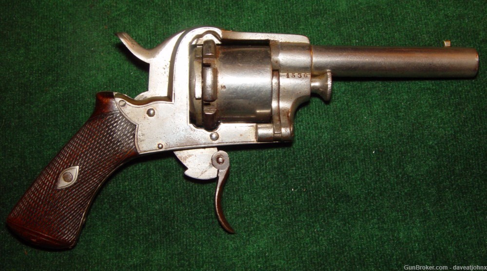 Rare Civil War Era Belgian, ROCOUR Pinfire Revolver Swing Out Cylinder 6mm -img-0
